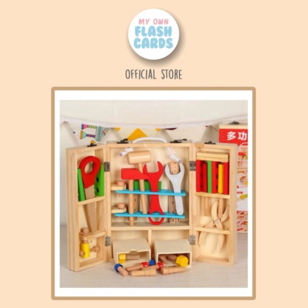 

Wooden Toy Tool Builder Construction Set - Mainan Edukasi kayu Murah
