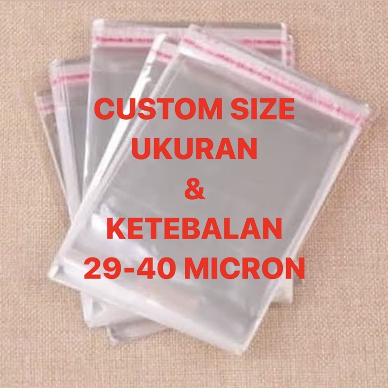 PLASTIK OPP HARGA PABRIK CUSTOM UKURAN &amp; KETEBALAN 29 - 40 MICRON