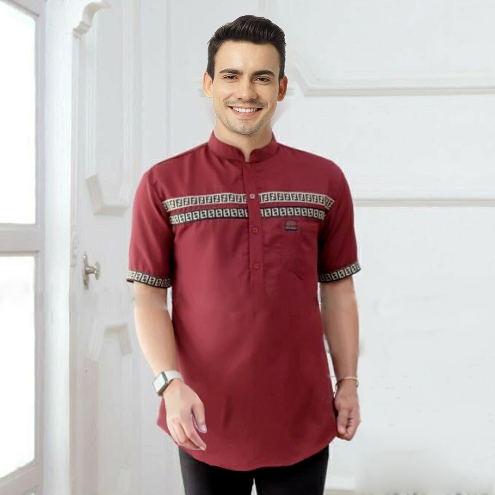 Baju Koko Kurta Pria Dewasa Lengan Pendek Motif keren Model Terbaru 2022