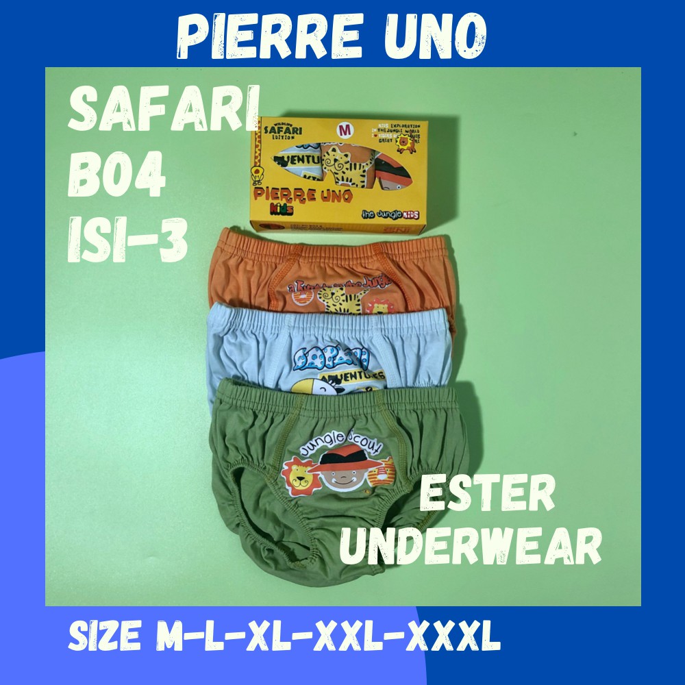 Celana dalam anak laki-laki Pierre Uno B04 Safari Isi-3 Pcs