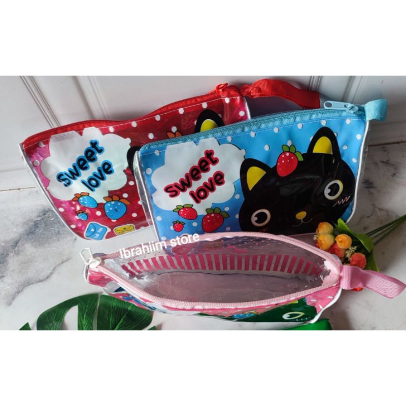 POUCH MIKA TALI SAMPING TEBAL / POUCH KOSMETIK UNIK DAN LUCU