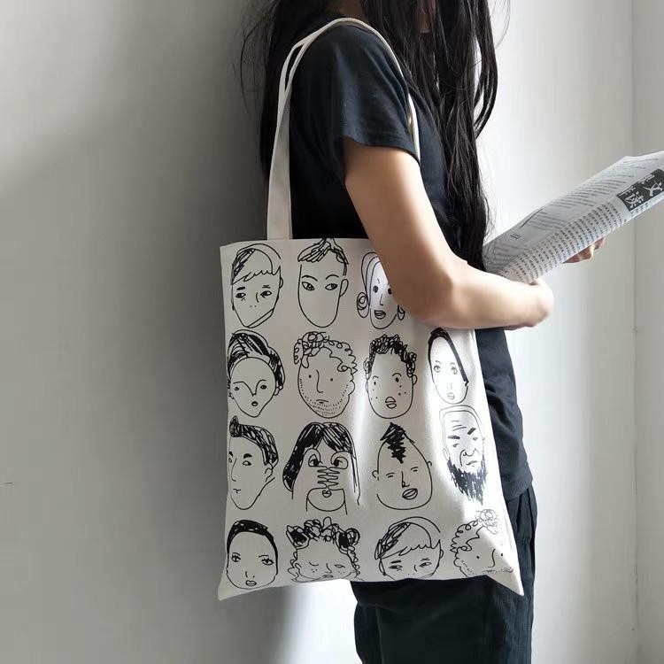 Tote Bag Resleting Wanita Aesthetic Motif People Face expression SWAG [BISA COD]