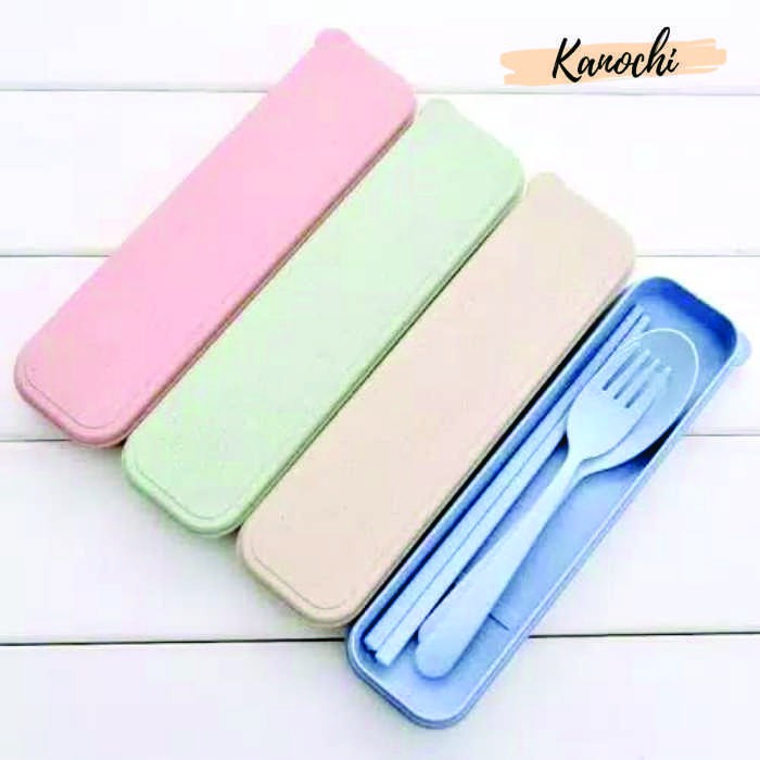 SET SENDOK GARPU SUMPIT MAKAN LENGKAP WHEAT STRAW