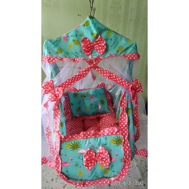 Set kain ayunan bayi + kasur bantal dan kelambu
