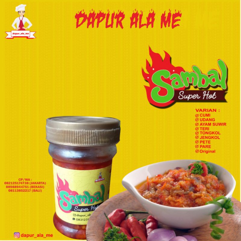 

sambal super hot dapur ala me (150ml)