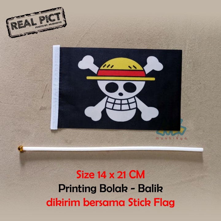 bendera tangan / hand flag One Piece Monkey D'Luffy skull