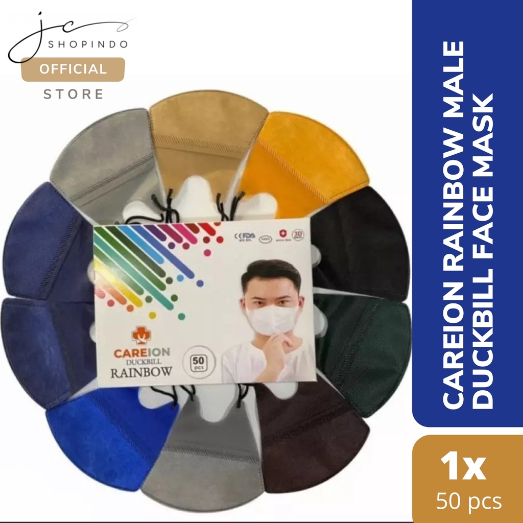 MASKER CAREION  RAINBOW MALE  DUCKBILL ISI 50 PCS