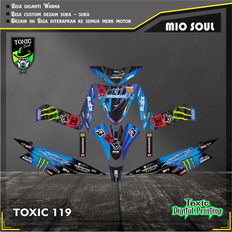 Sticker Decal YAMAHA MIO SPORTY HOONIGAN BIRU