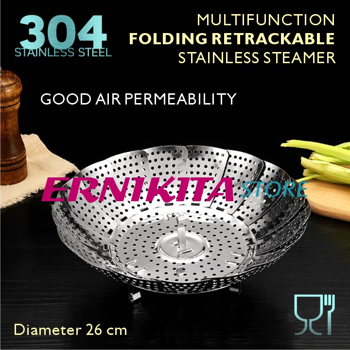 Tatakan Kukusan Stainless Flexible - Steamer Alas Kukus Lipat Serbaguna