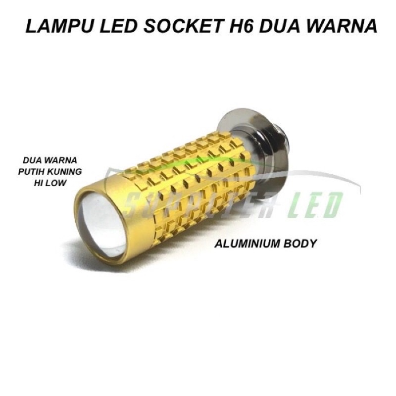 Lampu LED Motor Socket H6 Laser Projector LENS Dua Warna MT-LED CSP