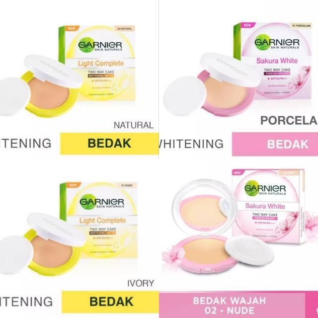 ✿ MADAME ✿ GARNIER TWO WAY CAKE SAKURA WHITE LIGHT COMPLETE WHITENING BEDAK PADAT