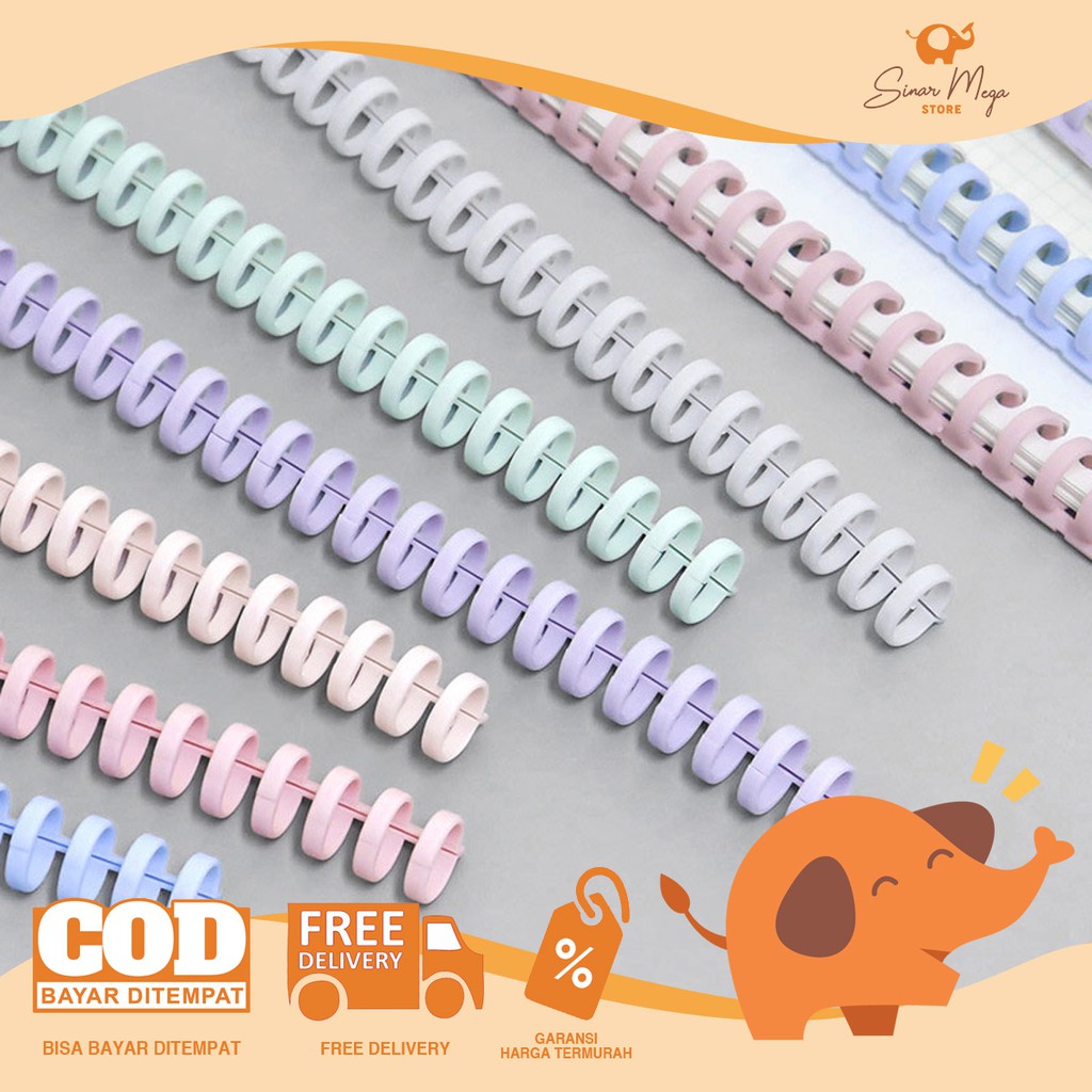 

DIY Plastic Binder Binding Strip / Spiral Ring Binder Plastik Pastel Lucu Binding Strip