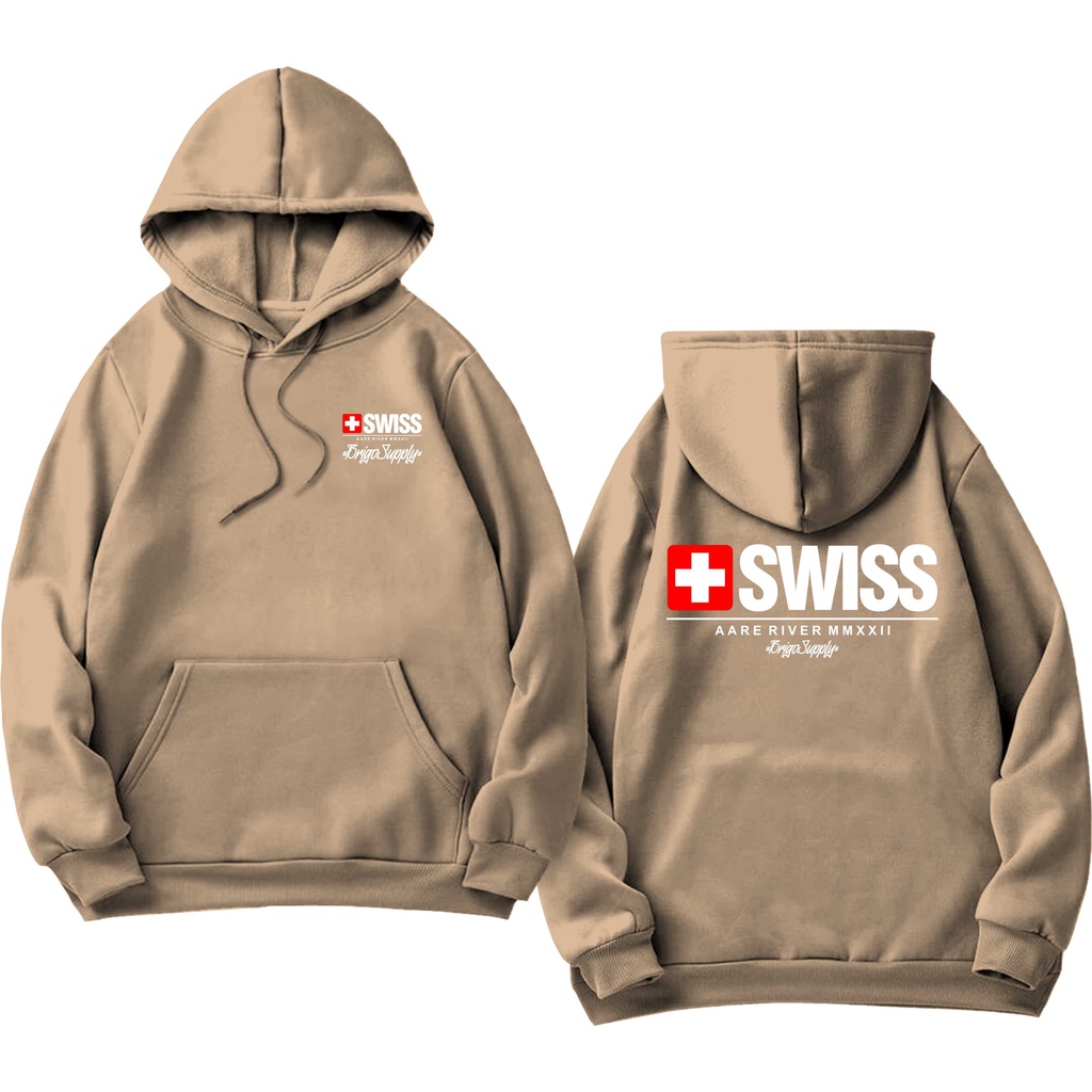 BRIGO Jumper Hoodie swiss II Sweater Hoodie BRIGO swiss Sablon DTF Fleece Cotton II SIZE M-XXL (Pria &amp; Wanita) Free stiker&amp;Gantungan Kunci