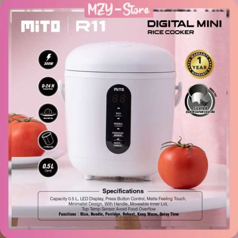 Rice Cooker MITO R11 Digital Mini Kapasitas 0,5 Liter Rice Cooker Mini - Original