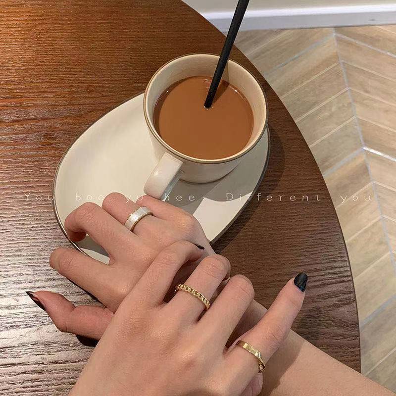 ➰CKK➰ Cincin 3 Pcs / set Cincin Gold FA129 Gaya Punk Untuk Wanita Ring Jewelry