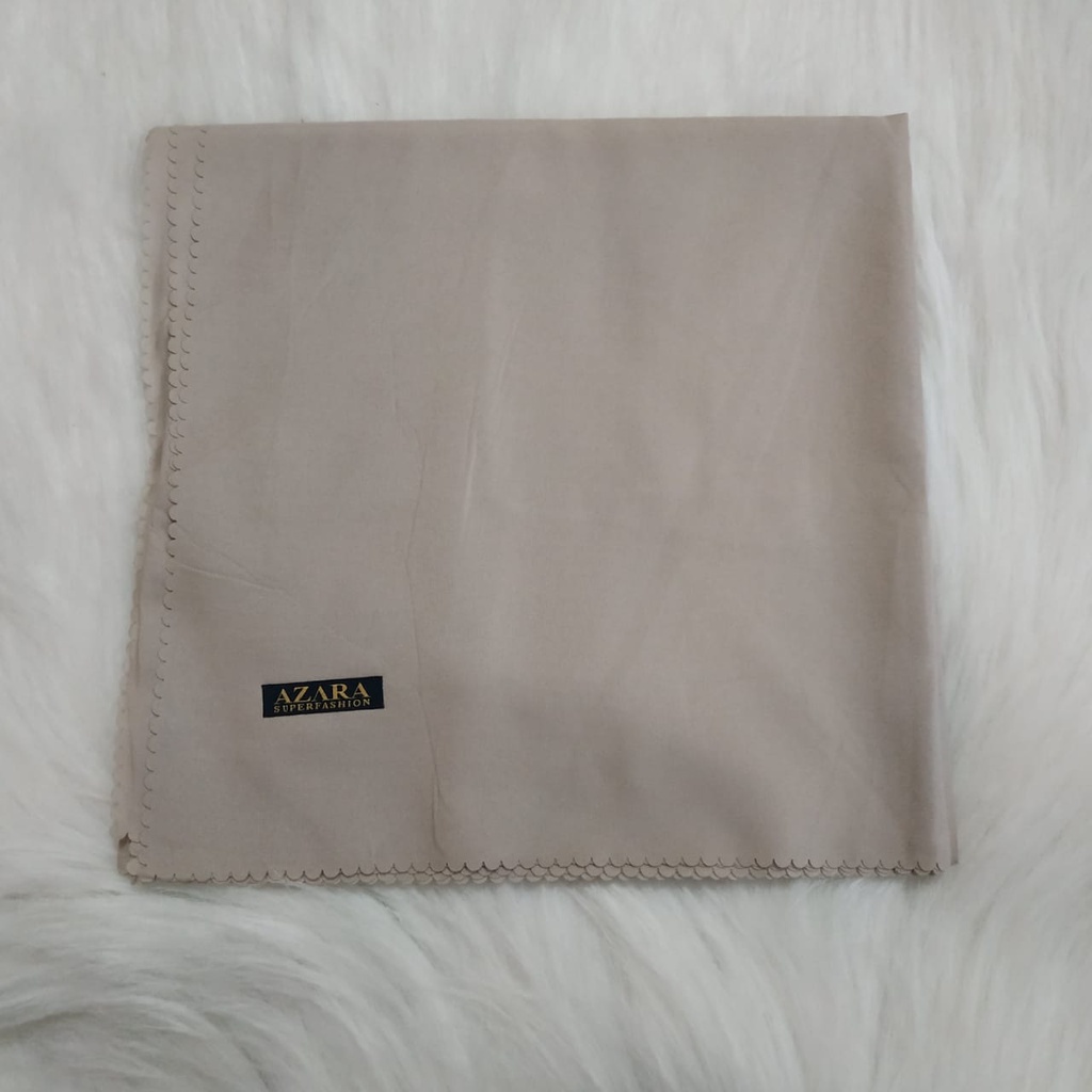 Hijab Azara Oskara / masahi syari 130x130cm LC Jilbab square / segiempat jumbo syar'i Lasercut/Voal-Ivory