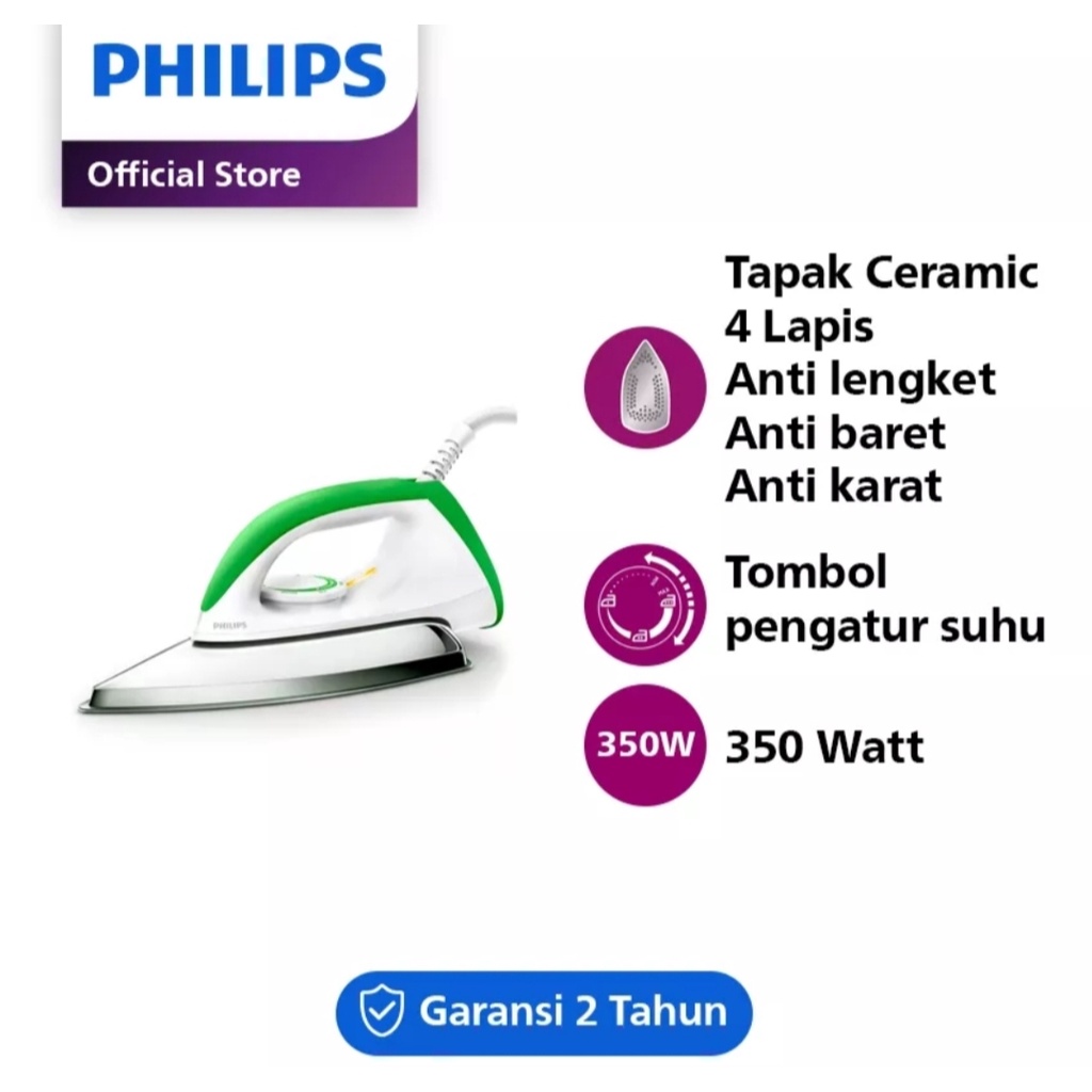 Setrika Philips HD1173 Classic Dry iron 350w HD-1173 garansi resmi