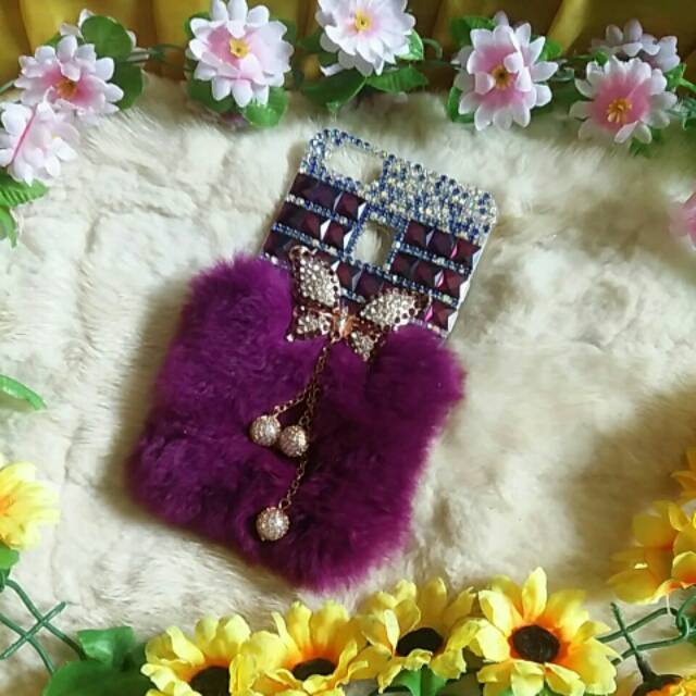 REALPICTButterfly fur case blink bling swarovsky