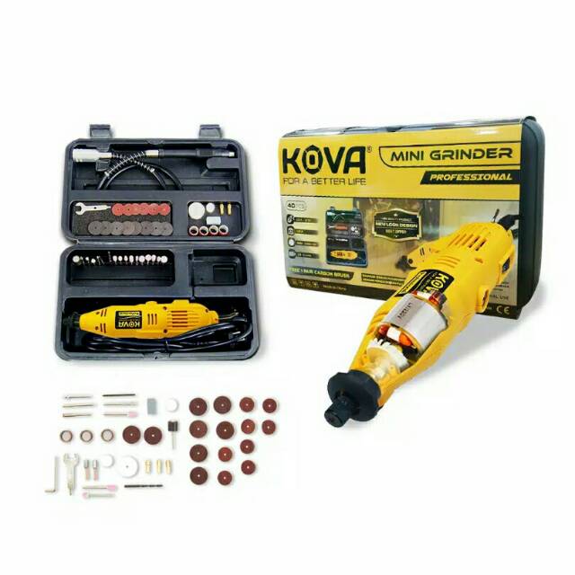 GERINDA MINI / TUNER LISTRIK / Mini die Grinder set 40pcs KOVA Yellow