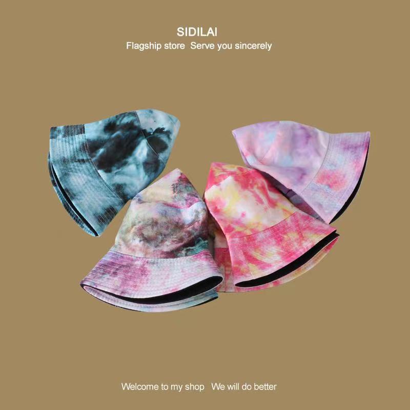 Topi Bucket Dua Sisi Motif Tie Dye 8 Warna Gaya Korea Untuk Unisex