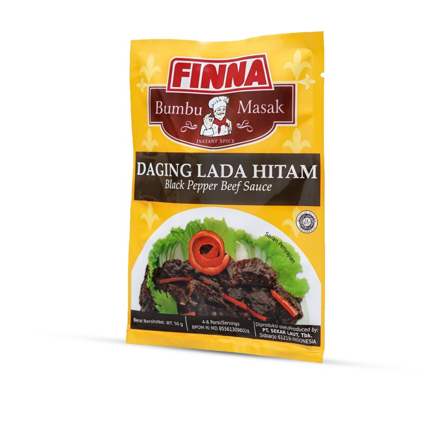 BUMBU MASAK DAGING LADA HITAM FINNA 50GR SACHET HALAL