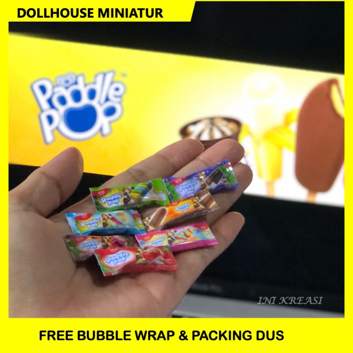 DOLLHOUSE MINIATUR MAINAN BONEKA BARBIE ICE CREAM PADDLE POP