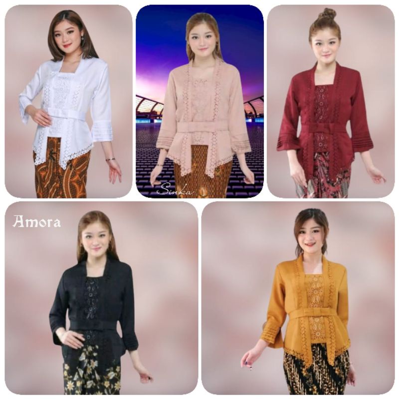 Atasan Blouse Kebaya Kutu Baru Katun Laser Import Lengan 3/4 Encim  Wanita