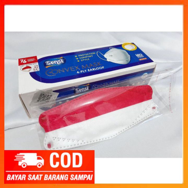 Masker Sensi Merah Putih 4ply Eceran