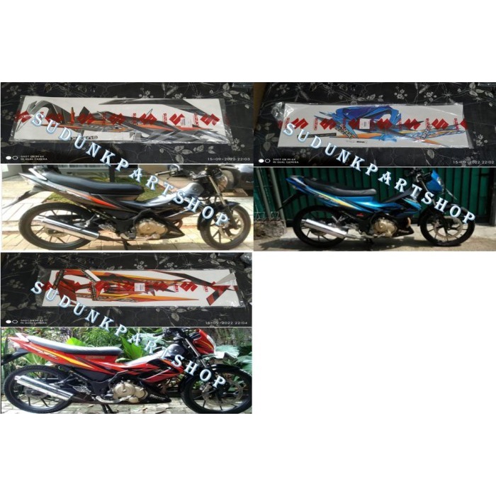 sticker striping list body set satria fu 2007 2008 2009 ckd biru hitam hitam orange hiitam abuabu or