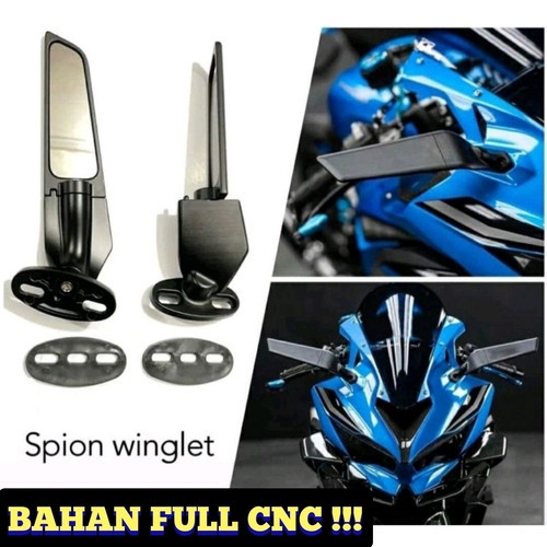 Spion Winglet Stealth Rear Mirror Spion Motor Stealht Winglet Universal Ninja Zx25R Zx10R Zx636 Z10R R6 Ninja 250 Fi Karbu Nmax Pcx Cbr 250r R15 R25 Dll