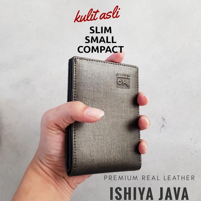 Dompet kulit pria pendek asli tipis slim kecil original-ISHIYA JAVA