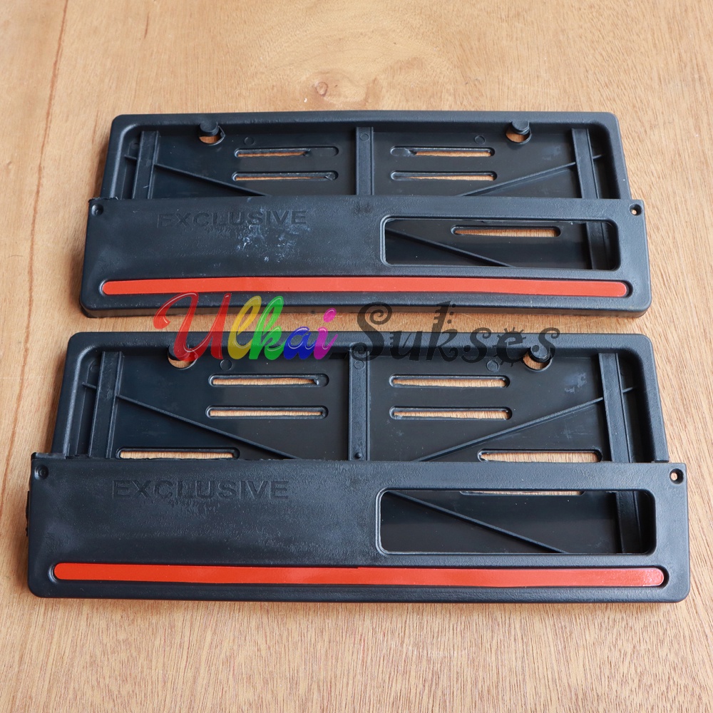 Dudukan Bingkai Plat Nomor Motor / Cover Tempat Plat Variasi Plastik Datar 1 Set Depan Belakang - Model Seperti Plat Nomer Bawaan Universal Variasi Aksesoris Sepeda Motor Murah