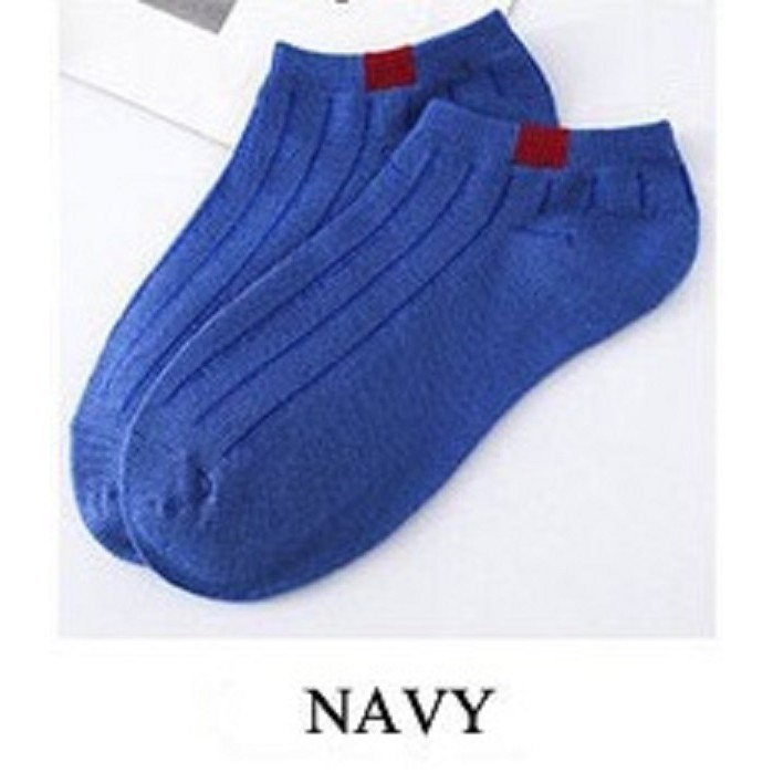 ☛BELIDEH☚ R103 Kaos Kaki Polos 6 Garis Unisex Fashion Wanita/Pria Kaos Kaki Import Murah Jakarta-BIRU TUA