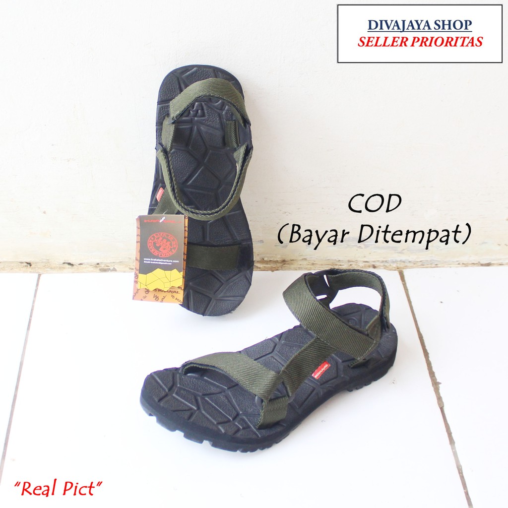 Sandal Gunung Advanture Krakal Original/Fashion Sandal Pria Kasual/Warna Hijau Army