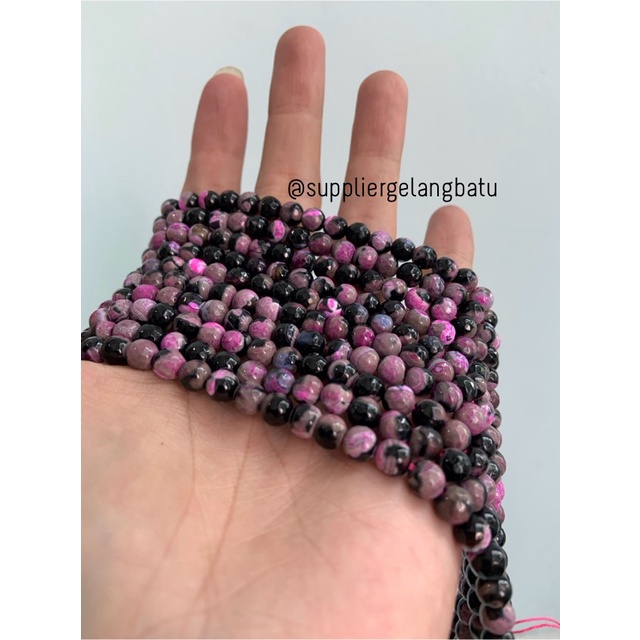 batu CARNELIAN UNGU FACETED BEADS 6mm cutting bahan gelang kalung