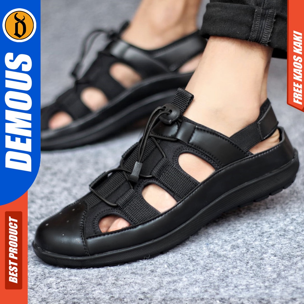 DEMOUS LEXXA Sandal Sepatu Sandal Casual Slop Pria Kulit Sintetis