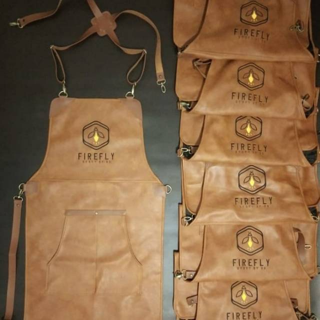 apron barista celemek barbershop celemek waiter celemek cukur rambut apron barber celemek kopi premium pu leather crossback strep plus bordir logo