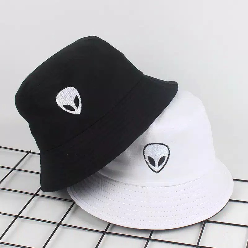 Topi Bucket Bordir Alien Nasa Emoji Emot Emoticon Buckethat