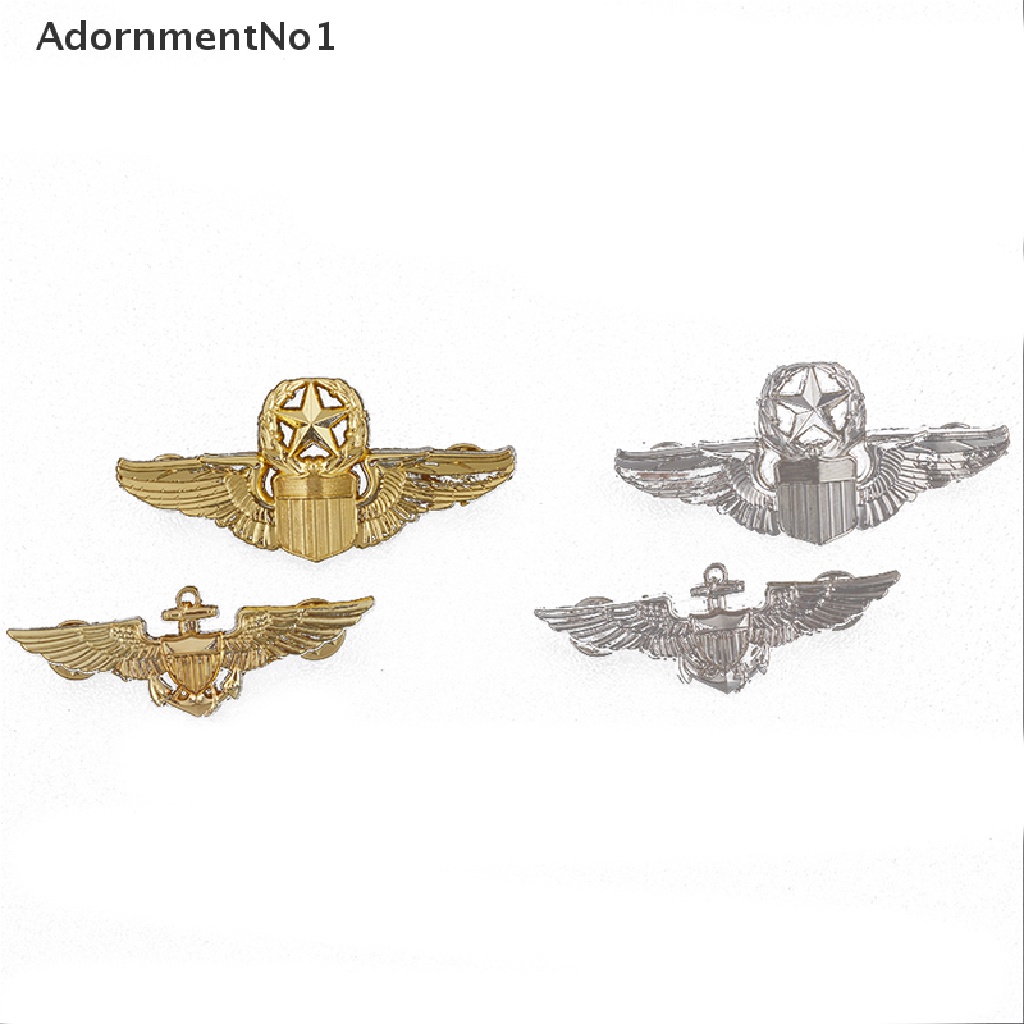 (AdornmentNo1) Bros Pin Metal Desain Sayap Malaikat Gaya Militer