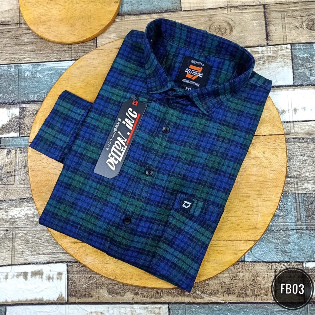 Kemeja Flanel Pria Lengan Panjang XXL 3XL|Atasan Size Big Size Kameja Cowok Panel Distro Surfing FB01