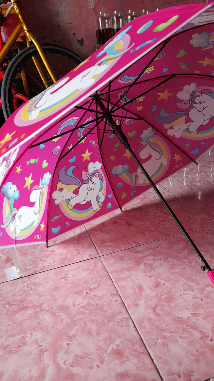 Tcs Payung Anak Unicorn / Pony / Plastik / Semi Transparan / Dof