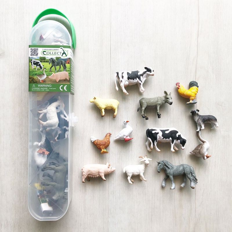 

Box of Mini Farm Animals Collecta Original isi 12 pcs