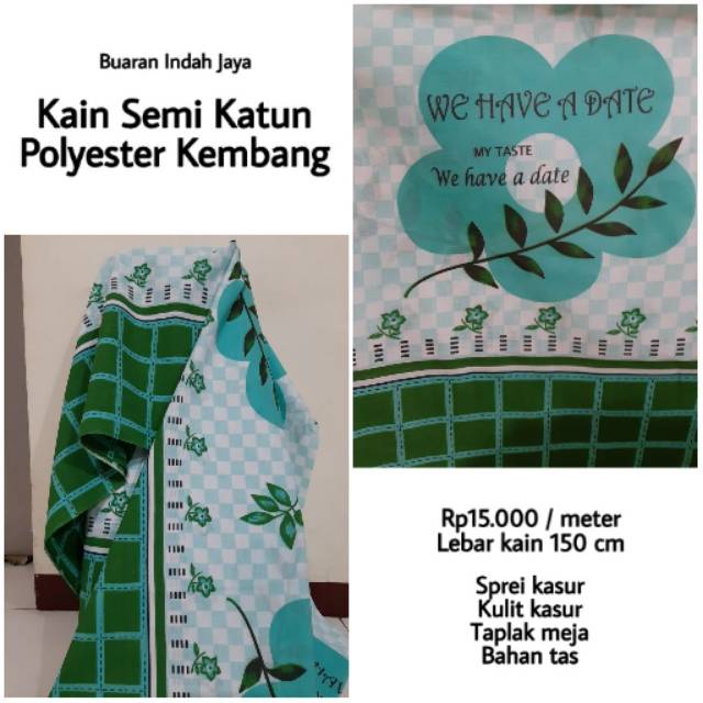 Kain Semi Katun Polyester Kembang