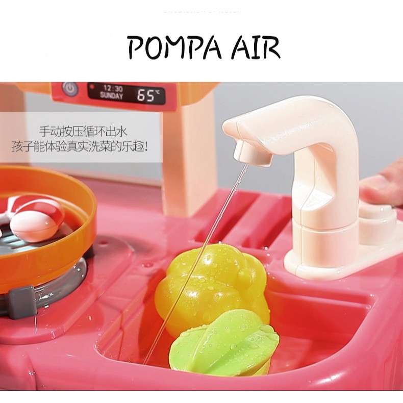 [FUNNY]Mainan Anak Spraying Mist Kitchen / Kitchen Set Bisa Keluar Uap Ukuran Jumbo Isi Accs 42pcs