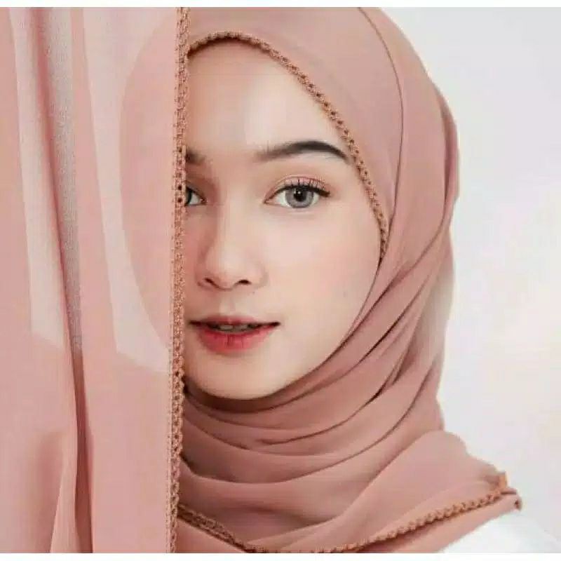 Pashmina Crochet Diamond Motif Bordir Elegan - Hijab Segi Empat Bahan Diamond