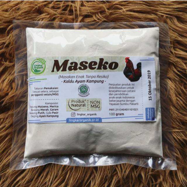 Maseko Kaldu Ayam Kampung Refil 100 gr /  Maseko kaldu organik reffil /Lingkar Organik