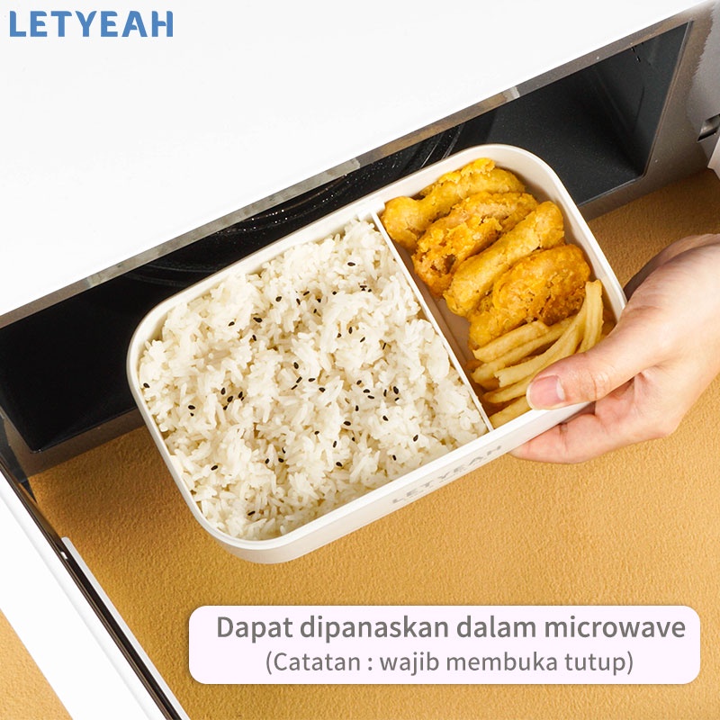 letyeah Kotak tempat Makan 2 tingkat 1600ML / Double-Layer Lunch Box anti tumpah