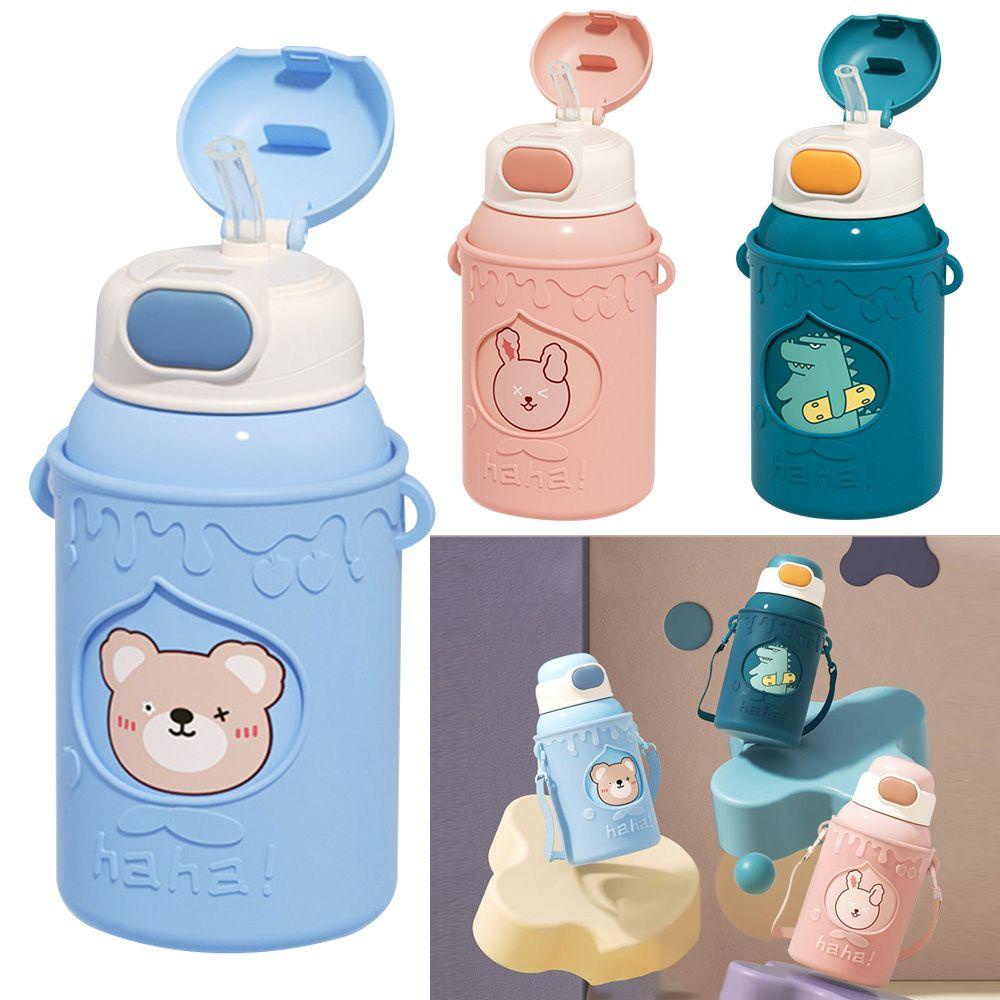 Solighter 500ml Botol Air Minum Isolasi Sedotan Silicone Case Travel Cup