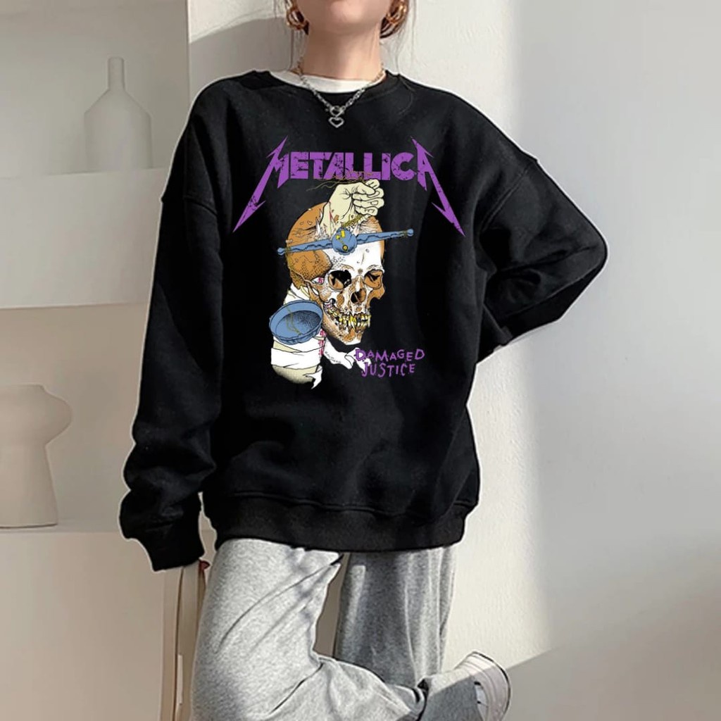 Sweater Metallica-SWEATER WANITA METALICA BAHAN BABYTERRY UU