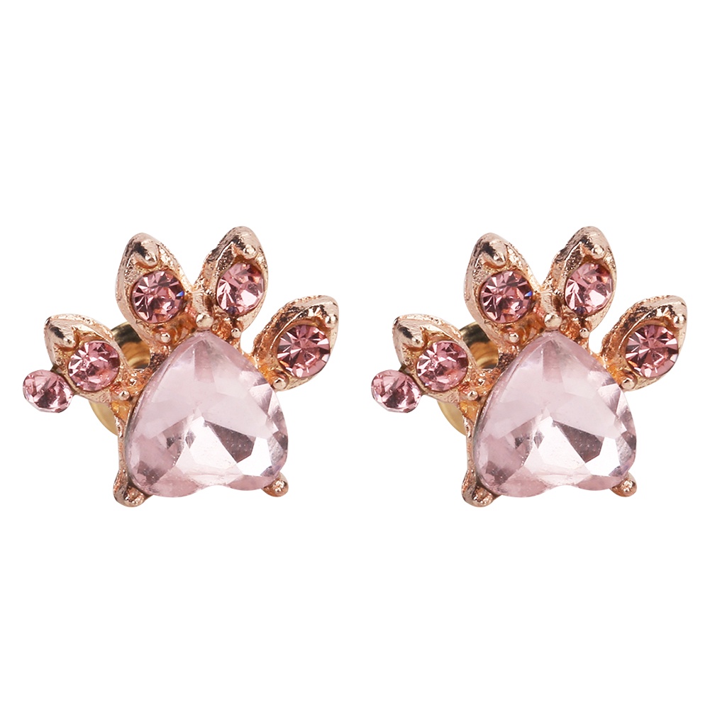 Hu Hu Hu Hu Hu Alat Bantu Pasang Kacamata♡ Anting Stud Cubic Zirconia Bentuk Cakar Kucing Untuk Wanita